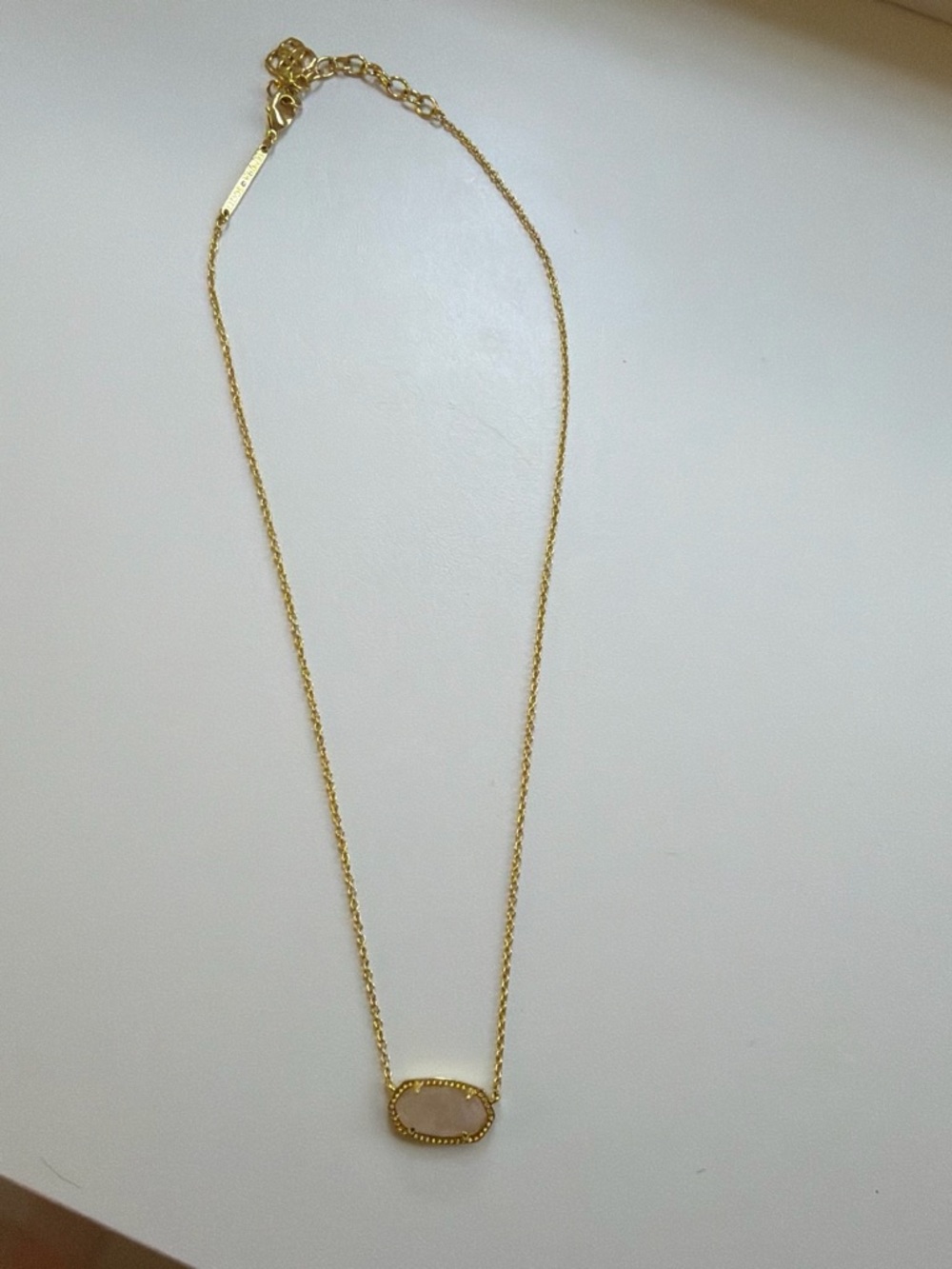 Kendra Scott Elisa Rose Quartz Gold Pendant Necklace